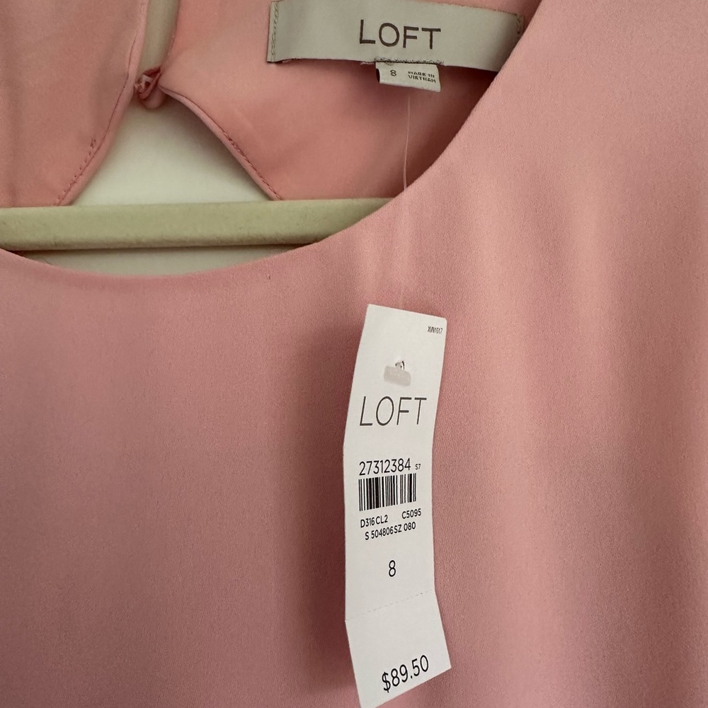 LOFT Ruffle Hem Dress Size 8 NWT - Picture 4 of 8